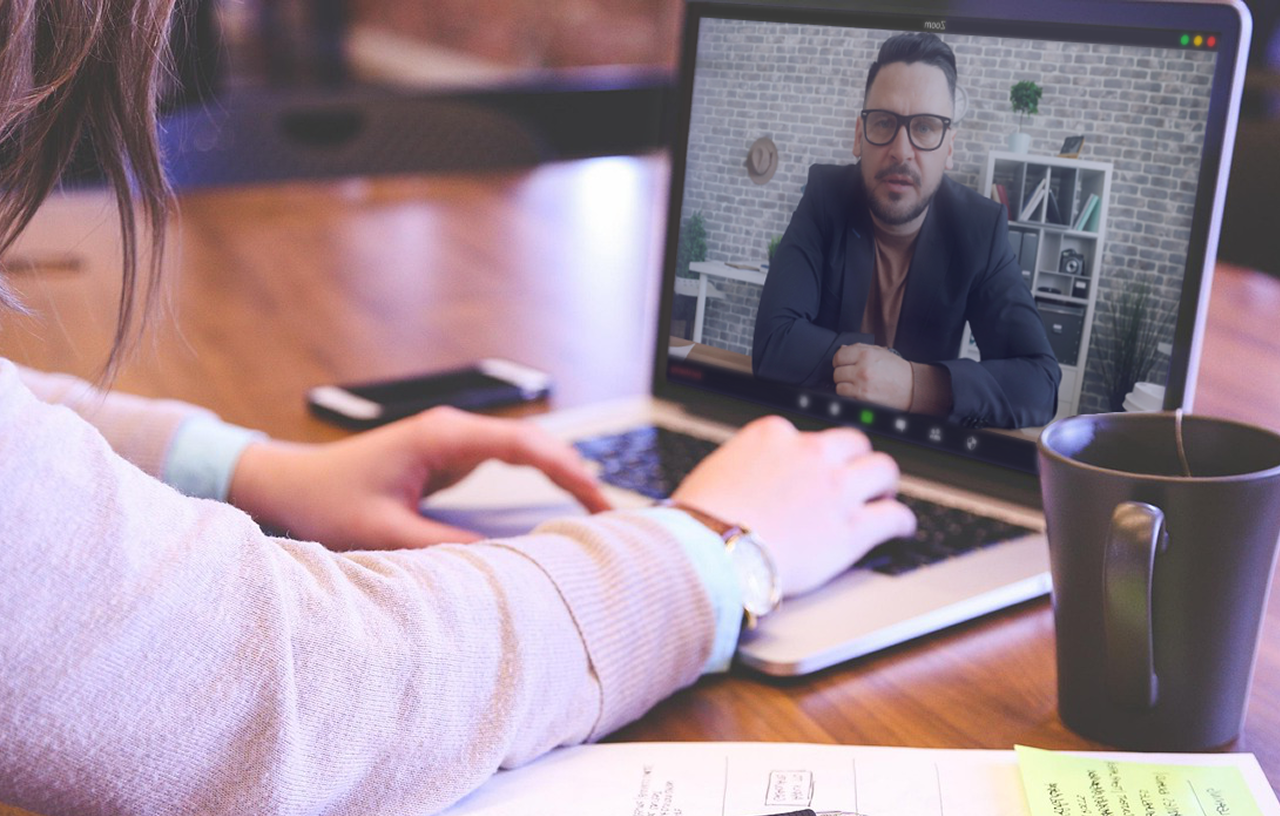 Etape 5 et 7 du programme MEASANA : Visio entre le préparateur physique et le collaborateur pour présenter les exercices physiques choisis puis pour le suivi dans le temps.